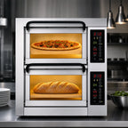 Thumbnail image #4 for PizzaMaster PM 402ED-4 Countertop Electric Stone Hearth Pizza Oven with 2 Independent Chambers, Digital Controls, 752°F Maximum Temperature