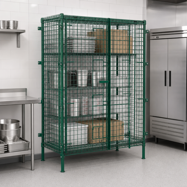 Product image #3 for EagleGard Stationary Wire Security Cage with Dual Lockable Doors, 39-1/4"W x 17-1/4"D x 67"H