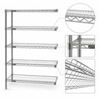 Thumbnail image #3 for Eagle Group A5-74-1842S 5-Tier Add-On Wire Shelving Unit, 42W x 18D x 74H, Stainless Steel Finish