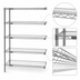 Thumbnail image #3 for Eagle Group 5-Tier Add-On Wire Shelving Unit, 42W x 18D x 74H, Stainless Steel Finish