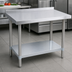 Thumbnail image #3 for 48-Inch x 18-Inch 18-Gauge T-430 Stainless Steel Work Table with 1-1/2-Inch Rear Riser and Galvanized Undershelf