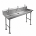 Thumbnail image #3 for John Boos Multi-Station Freestanding Hand Wash Sink, 60 Inch Wide, 3 Faucet Holes, Stainless Steel