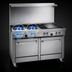 Thumbnail image #3 for Southbend S-Series 48-Inch Gas Restaurant Range with 2 Open Burners, 36-Inch Griddle, Convection Oven and Cabinet Base