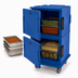 Thumbnail image #4 for Cambro Ultra Camcart Front-Loading Double-Compartment Insulated Food Pan Cart with Heavy-Duty Casters, 120 Qt., Navy Blue