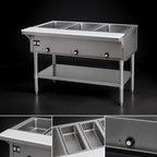 Thumbnail image #3 for Eagle Group SHT3-NG 48-Inch Natural Gas Hot Food Table with 3 Dry Wells, Open Base, and Cutting Board