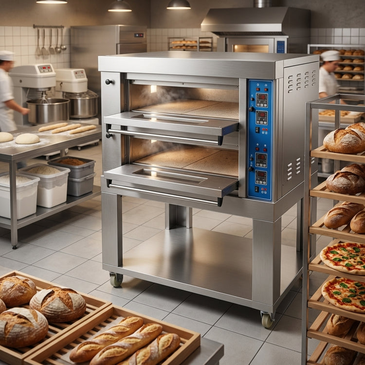Product image #3 for American Baking Systems ABSEDO-382 Double Deck Full-Size Electric Deck Oven with Stone Hearths