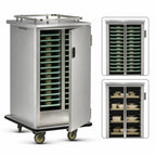 Thumbnail image #3 for FWE ETC-1520-16 Mobile Non-Insulated Stainless Steel Patient Tray Cart, 16 15-Inch x 20-Inch Trays