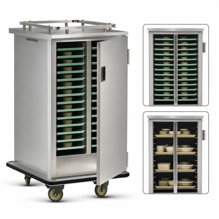 Product image #4 for FWE Mobile Non-Insulated Patient Tray Cart with 16 15-Inch x 20-Inch or 8 18-Inch x 26-Inch Tray Capacity
