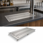 Thumbnail image #3 for John Boos UBDP-1836 Drop-In Stainless Steel Drip Pan with Removable Perforated Insert, 1/4 MPT Drain, 36 x 18 Inches