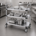 Thumbnail image #3 for Metro Super Erecta MW404 Standard-Duty Open Design Chrome-Plated Steel 3-Shelf Utility Bus Cart