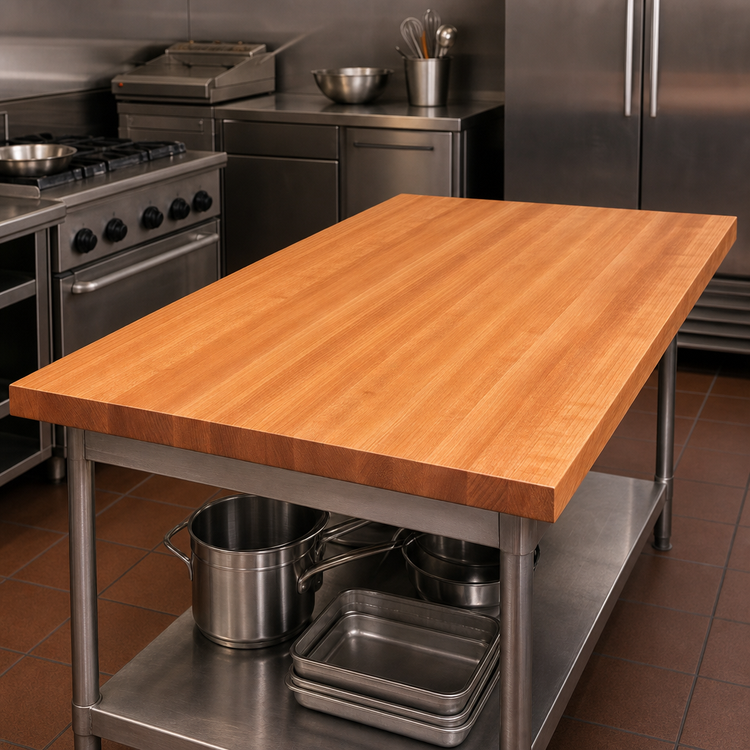 Product image #3 for American Cherry Edge Grain Kitchen Countertop, 96 x 38 x 2-1/4 Inch, Varnique Finish