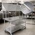 Thumbnail image #3 for Mobile Stainless Steel Sorting Table / Dish Table, 63 x 30 Inches