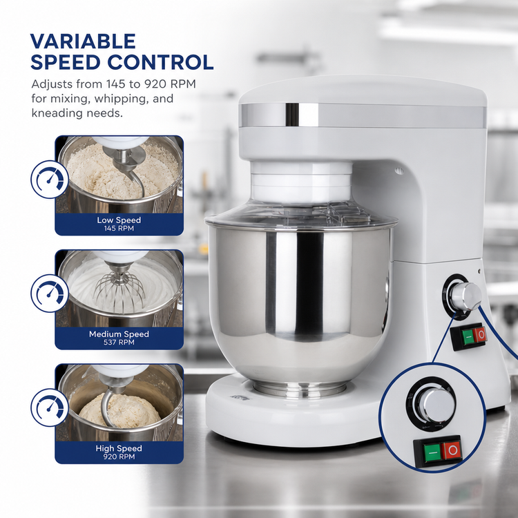 Product image #3 for Omcan USA 7-Quart Countertop Planetary Mixer, Variable Speed, 110V