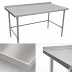 Thumbnail image #3 for John Boos Stallion ST6R1.5-24108SBK 108"W x 24"D 16-Gauge 300-Series Stainless Steel Work Table, Open Base with 1-1/2" Backsplash