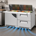 Thumbnail image #4 for Turbo Air Super Deluxe 2-Section Front Breathing Sandwich/Salad Mega Top Prep Table with 24-Pan Opening, 1 Door, and 2 Drawers