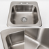 Thumbnail image #3 for BK Resources Deep Drawn 1-Compartment Drop-In Sink with 16 x 14 x 8 Inch Bowl, 18/304 Stainless Steel