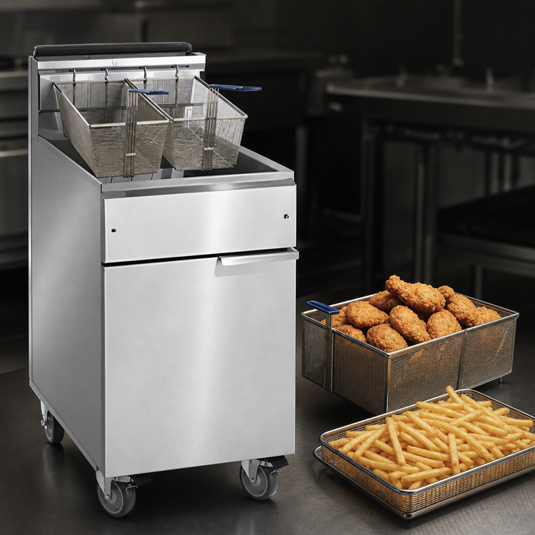 Product image #3 for Imperial 75 lb Open Pot Gas Floor Fryer with Snap Action Thermostat