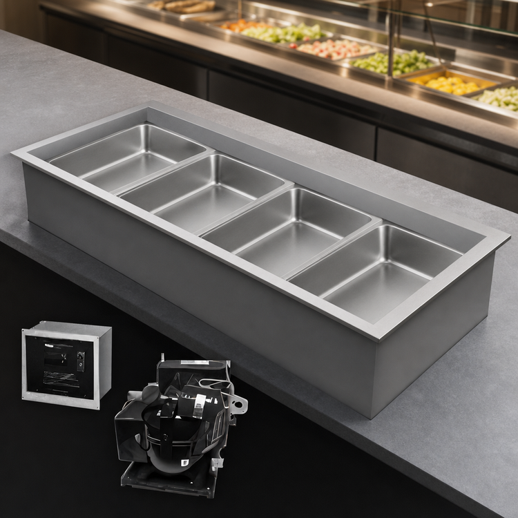 Product image #3 for Hatco CWBR-4 4-Pan Full-Size Top-Mount Drop-In Remote Refrigerated Well