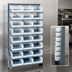 Thumbnail image #3 for Quantum Sloped Single-Sided Steel Pick Rack with 8 Shelves and 24 Clear Bins, 36W x 12D x 63-1/2H