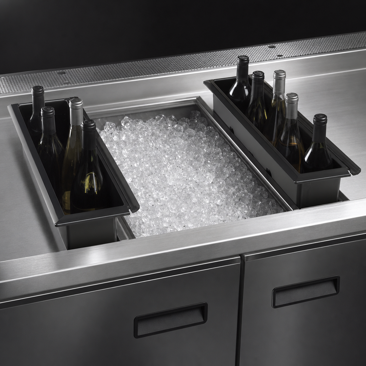 Product image #3 for Glastender 4-Bottle ABS Plastic Bottle Well Set for 24-Inch Deep Ice Bins