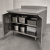 Thumbnail image #3 for Advance Tabco Special Value Enclosed Work Table with Cabinet Base and Hinged Doors, 108