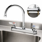 Thumbnail image #3 for Krowne Silver Series 13-801L Deck-Mount Manual Faucet, 8-Inch Centers, 6-Inch Gooseneck Spout, Quarter-Turn Ceramic Valve, Low Lead