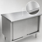 Thumbnail image #3 for Eagle Group Spec-Master CB24120SE 120-Inch x 24-Inch Enclosed Stainless Steel Work Table, 4 Sliding Doors, 14-Gauge 304 Top