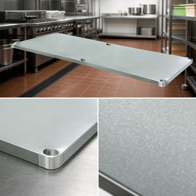 Product image #3 for Advance Tabco Galvanized Work Table Undershelf for 96" x 24" Tables