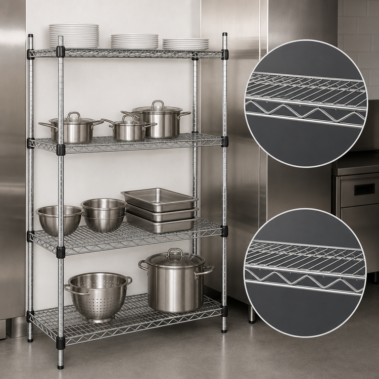 Product image #3 for Eagle Add-A-Shelf 4-Tier Stationary Starter Wire Shelving Unit, 36 x 14 x 74 Inches, Chrome Finish