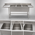 Thumbnail image #3 for Eagle Group S14 Series 3-Compartment 14-Gauge 304 Stainless Steel Sink with Left Drainboard, 95-1/2-Inch
