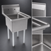 Thumbnail image #3 for John Boos E1S8-1620-12 E-Series 1-Compartment Stainless Steel Sink with 16 x 20 x 12-Inch Bowl