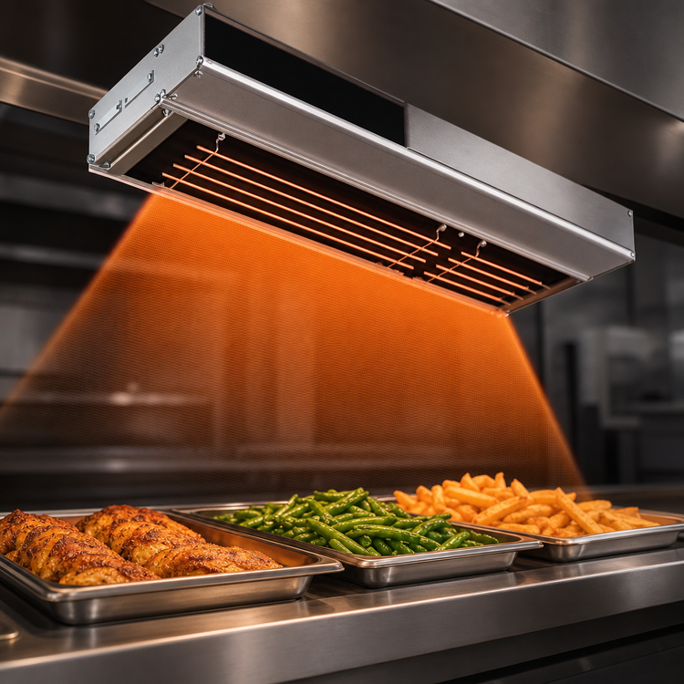 Product image #3 for Hatco Glo-Ray® 24 Inch Lighted Dual Infra-Black Strip Heater, 6 Inch Spacer, Aluminum, 1120W