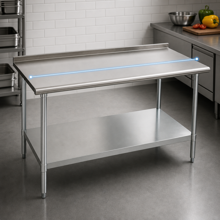 Product image #3 for Serv-Ware 84-Inch Work Table with Turn-Up Back, 30-Inch Deep