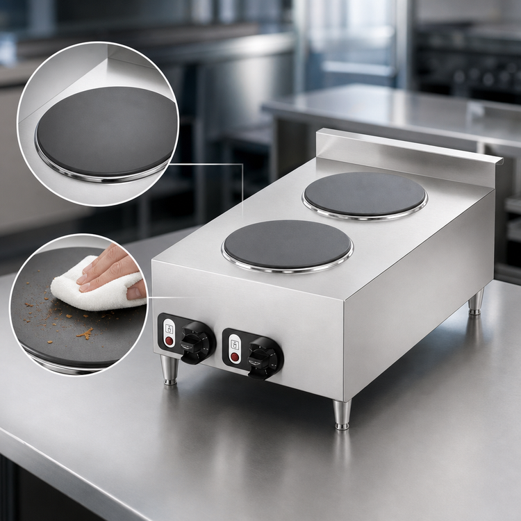 Product image #3 for Vollrath Cayenne 2-Burner Countertop Flat Top Electric Hot Plate