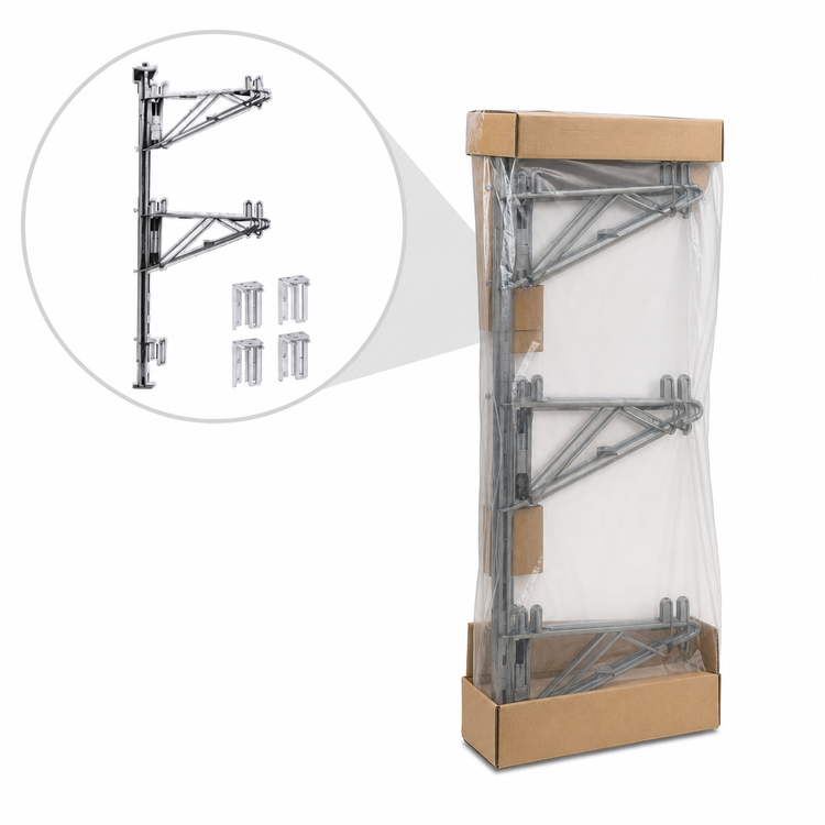 Product image #3 for Eagle Group Valu-Gard Adjustable Post Wire Wall Mount Mid Unit for 21-Inch Shelves, 54-Inch Post