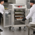 Thumbnail image #3 for Metro C5 6 Series Mobile Half-Height Pass-Thru Heated Holding Cabinet with Tempered Glass Doors, 120V