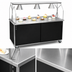 Thumbnail image #3 for 60-Inch Mobile Utility Station with Stainless Steel Top, Sliding Door Storage Base, and Buffet Breath Guard