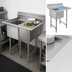 Thumbnail image #3 for Klinger's Trading Economy 1-Compartment Stainless Steel Sink with Right-Hand Drainboard