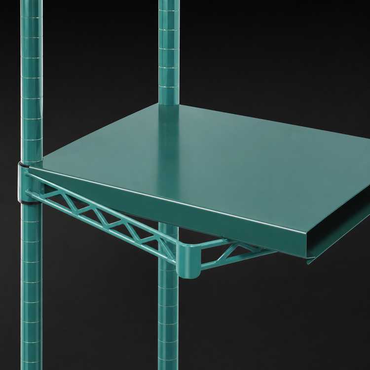 Product image #3 for Eagle Group QuadPlus 48 Inch x 18 Inch Solid Green Polymer Shelf Mat with Quad-Adjust Frame and MICROGARD Protection