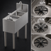 Thumbnail image #3 for Perlick Tobin Ellis Signature 12-Inch Freestanding Single-Bowl Underbar Utility Sink with Glass Rinser and 6-Inch Backsplash