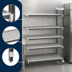 Thumbnail image #3 for Cambro Camshelving® Elements EXA245464V5480 5-Tier Vented Polymer Shelving Add-On Unit, 24 x 54 x 64 in, Speckled Gray
