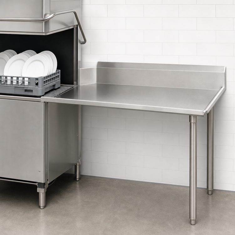 Product image #3 for John Boos E-Series Right-Side Clean Straight Dish Table, 72"W x 30"D, 18-Gauge 300-Series Stainless Steel Top