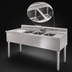 Thumbnail image #3 for Eagle Group 2200 Series 48-Inch Two-Compartment Underbar Sink Unit, Left Drainboard, 304 Stainless Steel