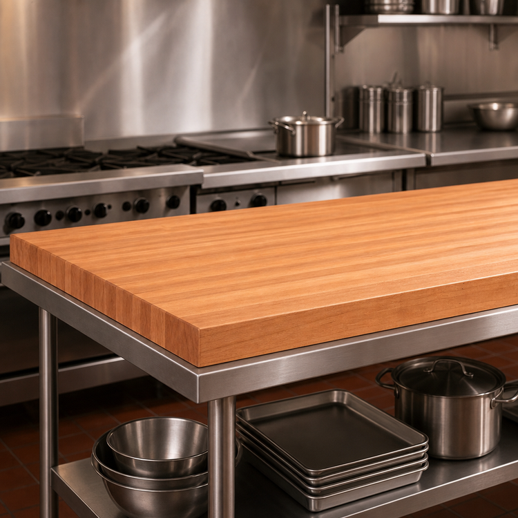 Product image #3 for John Boos Boos Block American Cherry Edge Grain Kitchen Countertop, 120 Inch x 30 Inch x 3 Inch, Oil Finish