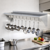 Thumbnail image #3 for Wall-Mounted Commercial Overshelf with Pot Rack, 84 Inch W x 12 Inch D