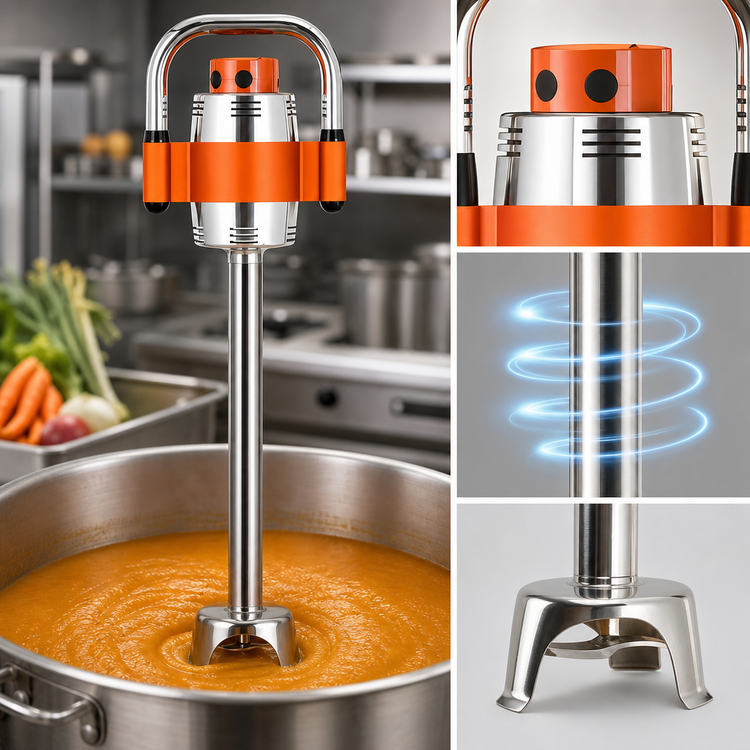 Product image #3 for SMX Single-Speed Immersion Blender with 16-Inch Stainless Steel Shaft and Detachable Bell, 30-Gallon Capacity