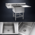 Thumbnail image #3 for Spec-Master 1-Compartment Commercial Sink with Left and Right Drainboards, 70W x 27D