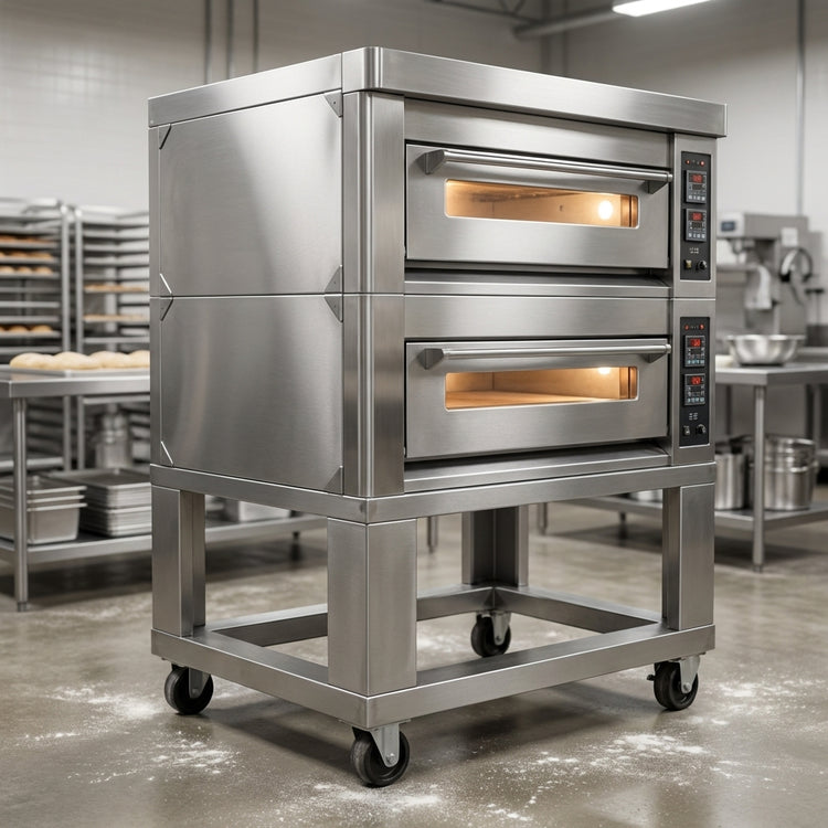 Product image #3 for American Baking Systems ABSGDO-803T Three-Deck Two-Pan Gas Deck Oven