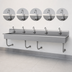 Thumbnail image #3 for Advance Tabco FS-WM-100EF Wall-Mounted Multiwash Hand Wash Sink with 5 Electronic Faucets, 100 Inch, 304 Stainless Steel