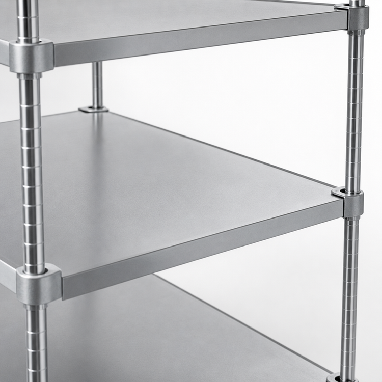 Product image #4 for Eagle Group Quik-Set 42 x 24 Inch Solid Flat Shelf, 16 Gauge Galvanized Steel, 1000 lb Capacity